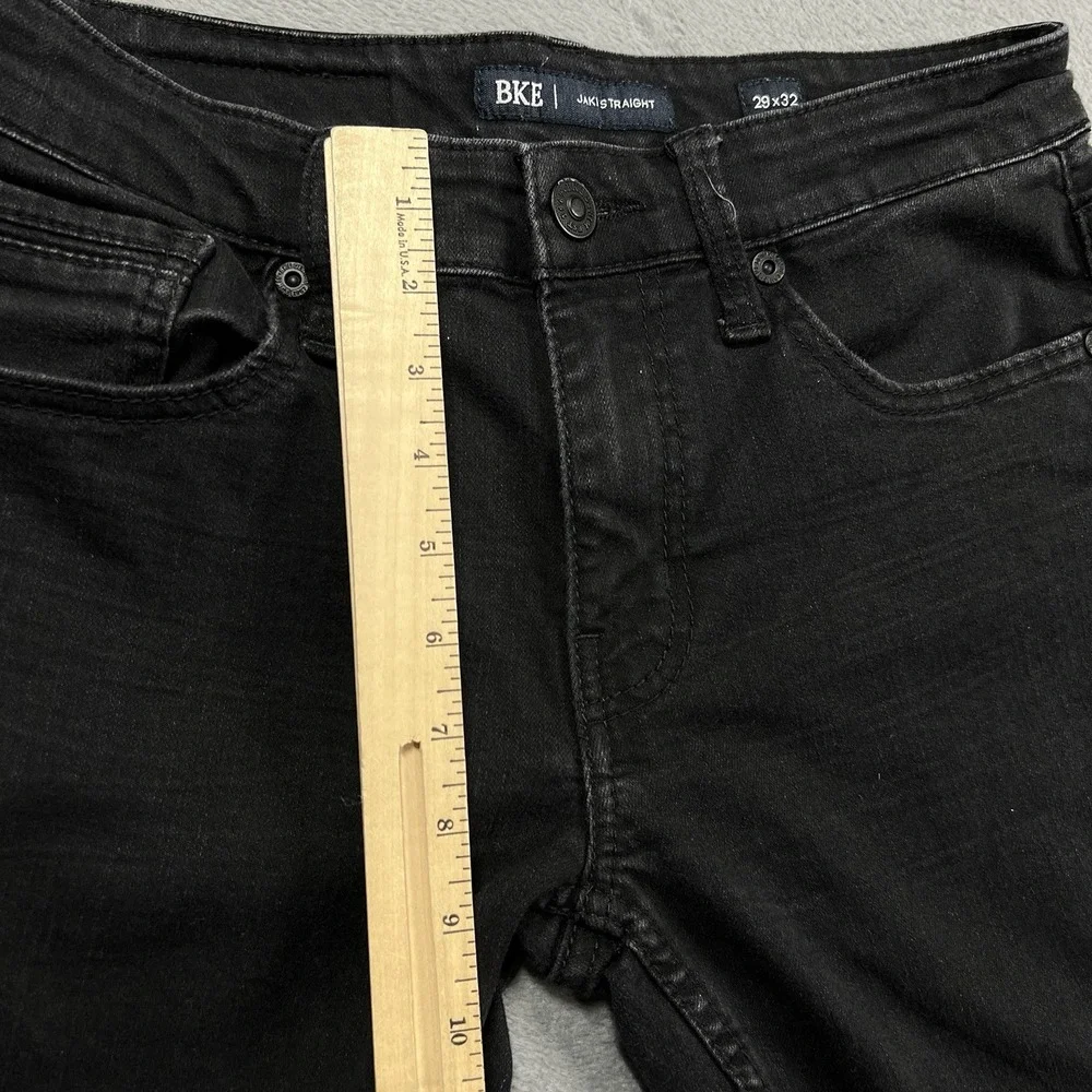 BKE Jeans Mens 29x32 Black Jake Straight Mid Rise Dark Wash Stretch Denim